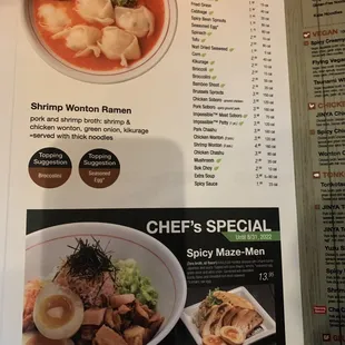 Ramen Menu pt 2