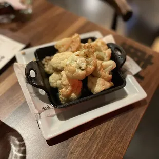 Cauliflower...good but I miss the jalepeno corn app!