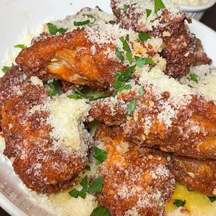 Garlic parm wings