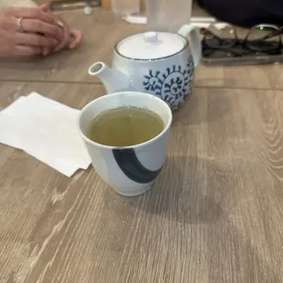 Tasty hot green tea