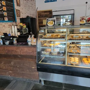 a display of baked goods