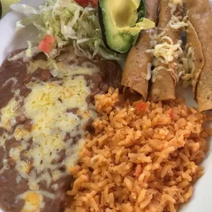 a plate of mexican food