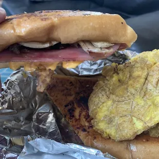 Cubano and tostones