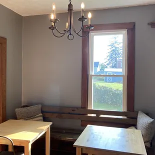 One of the interior dining rooms