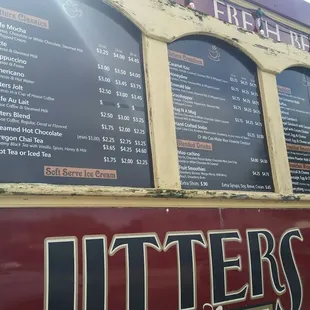 the menus on the side of the truck