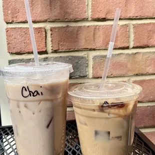 Medium chai latte + small Oreo latte