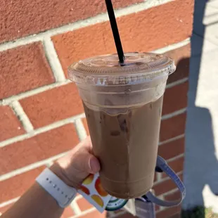 Iced mocha with oat milk
