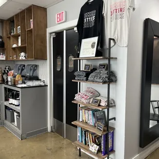 a coffee shop with a coffee machine