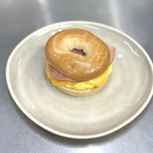 Our most popular breakfast item, the Bagel Sandwich!