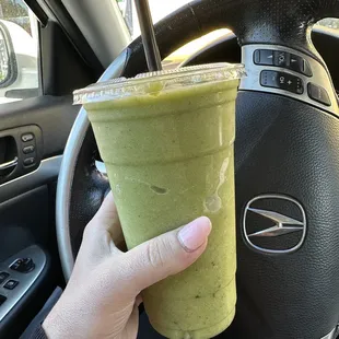 Sunshine greens smoothie $7.50