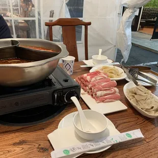 Hotpot in the tent during pandemic