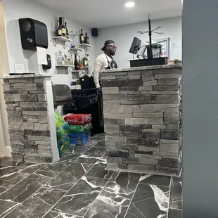 They have a bar and a sitting area for you while you wait on your food. Not big but nice.