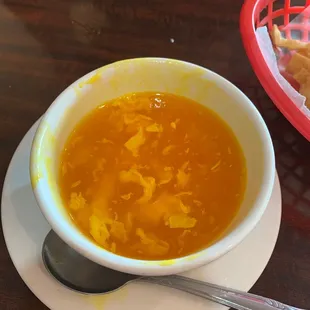 Egg drop soup was great flavor and consistency