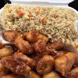 Peanut Butter chicken from the combinations menu. $7.99. Great value for the price and it's delicious!