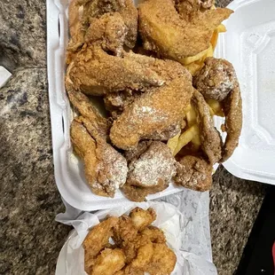 Chicken shrimp and fries