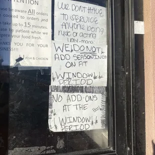 Disclaimers at the drive thru window