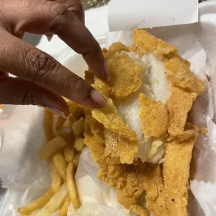 3 pcs Catfish and fries