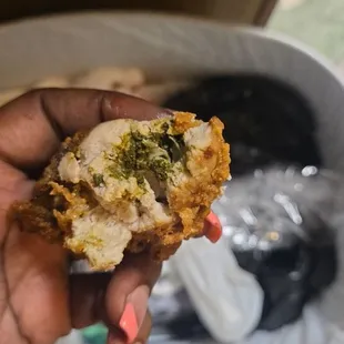 Inside of my fried oysters