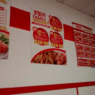 menus on the wall