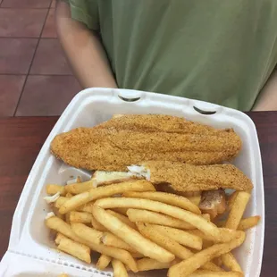 Small catfish partially eaten