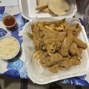 Catfish suggest and fries