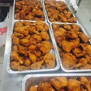 chicken wings and fried chicken, food