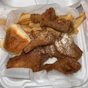 chicken wings and fried chicken, food