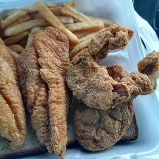 $10 fish/chicken combo. I chose 2 fillets with 2 steaks