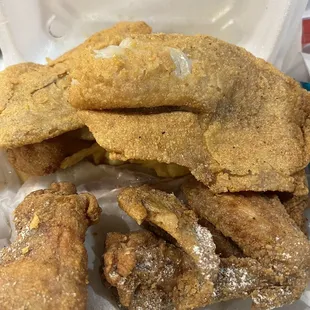 a pile of fried chicken