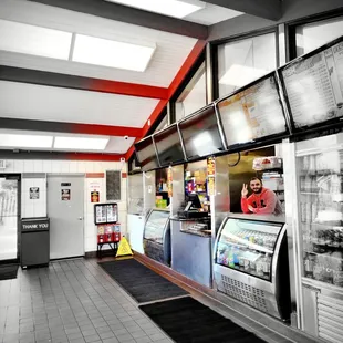 the inside of a restaurant