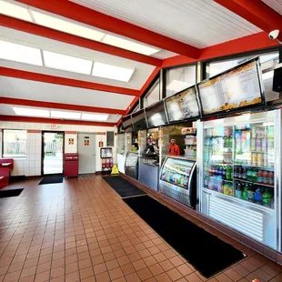 the inside of a restaurant