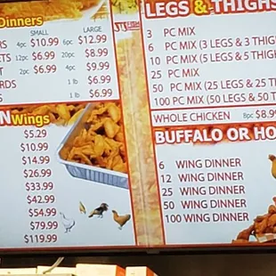 a menu for a restaurant