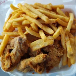 The 3 piece chicken comes a bunch of frys to my surprise