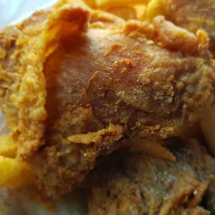 Look how over cooked the meat is and the skin is pulled back, that's so tough meat wise like eating leather