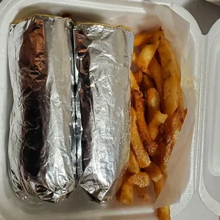 Philly cheese steak with fries