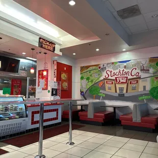 the inside of a restaurant