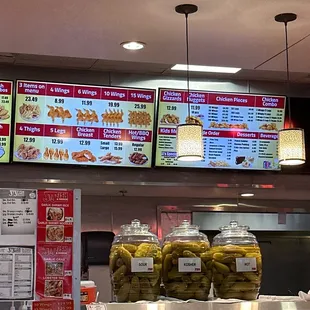 Menu and Pickles