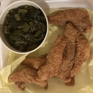 6 Piece Catfish and Collard Greens