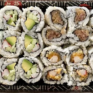 California Roll, Spicy Tuna &amp; Spicy Crab Roll