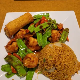 Shrimp and snow peas