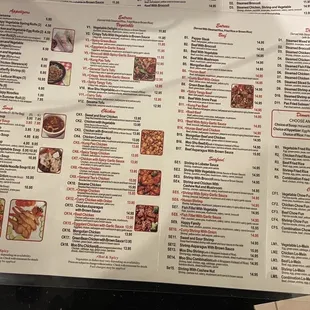 Full menu