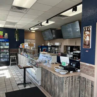 the inside of a restaurant