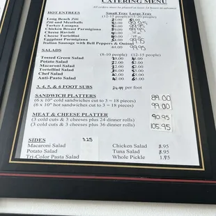 menu