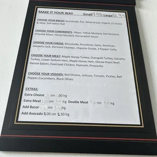 menu