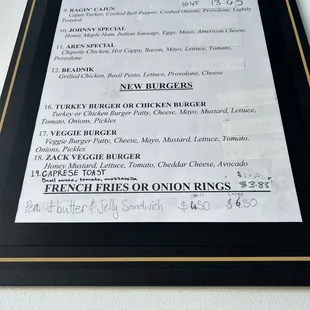 menu