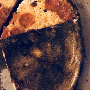 Burnt pizza