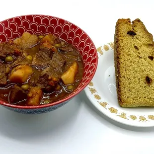 Delivery! Irish Stew and Soda Bread.