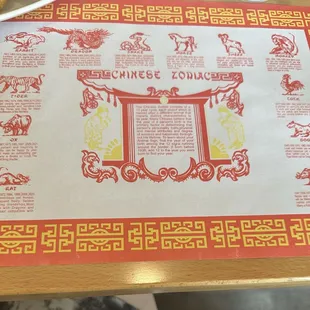 Chinese zodiac placemat