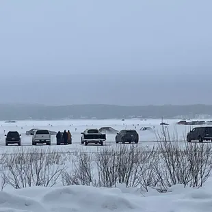 Races and fans around the ice track