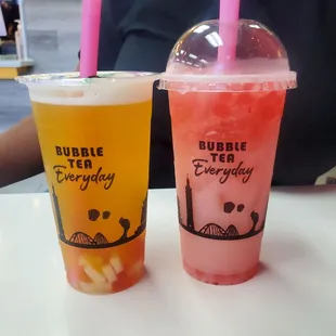 Yogurt Drink top w/ strawberry slush &amp; passionfruit green tea
